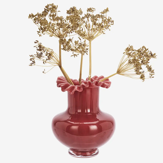 Vase collerette en verre - Maroon — Madam Stoltz , Lyon