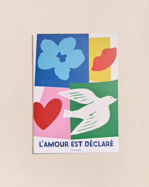 Affiche Collage l'amour est déclaré — Émoi émoi , Lyon