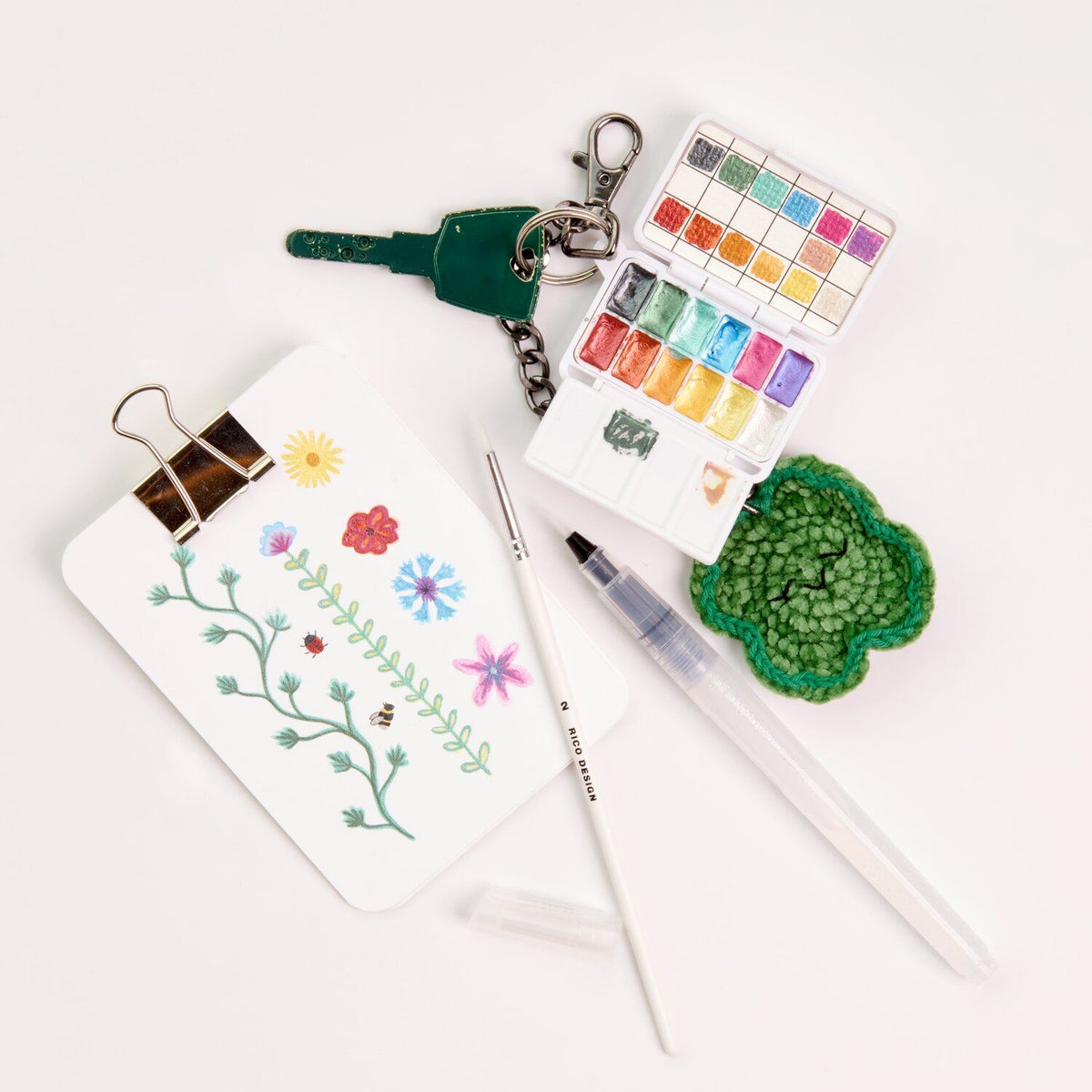 Mini boîte de couleurs aquarelles - Métalliques