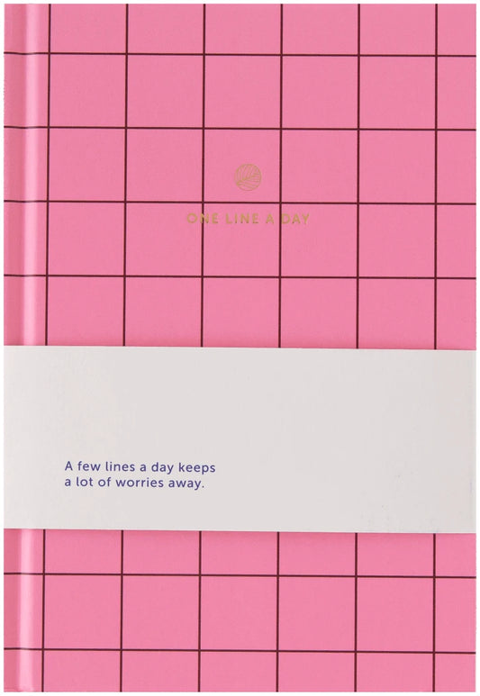 Journal Une ligne par jour - Quadrillé rose — A-Journal , Lyon