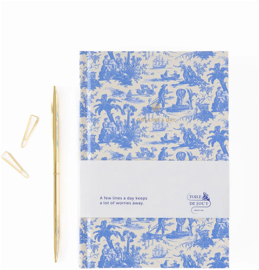Journal Une ligne par jour - Toile de jouy bleue — A-Journal , Lyon