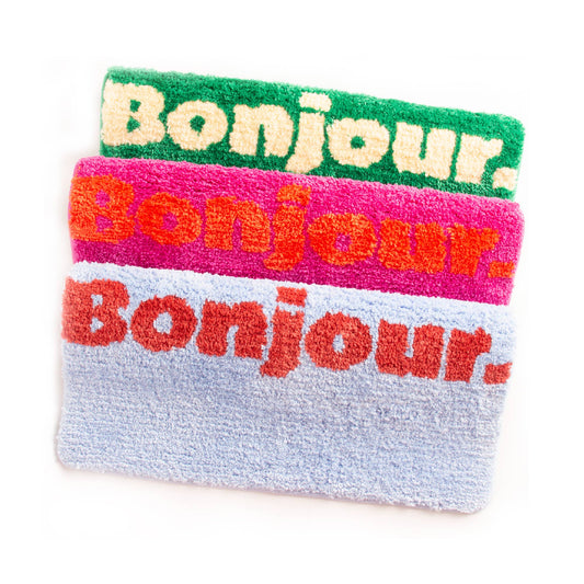 Tapis de bain - Bonjour rose