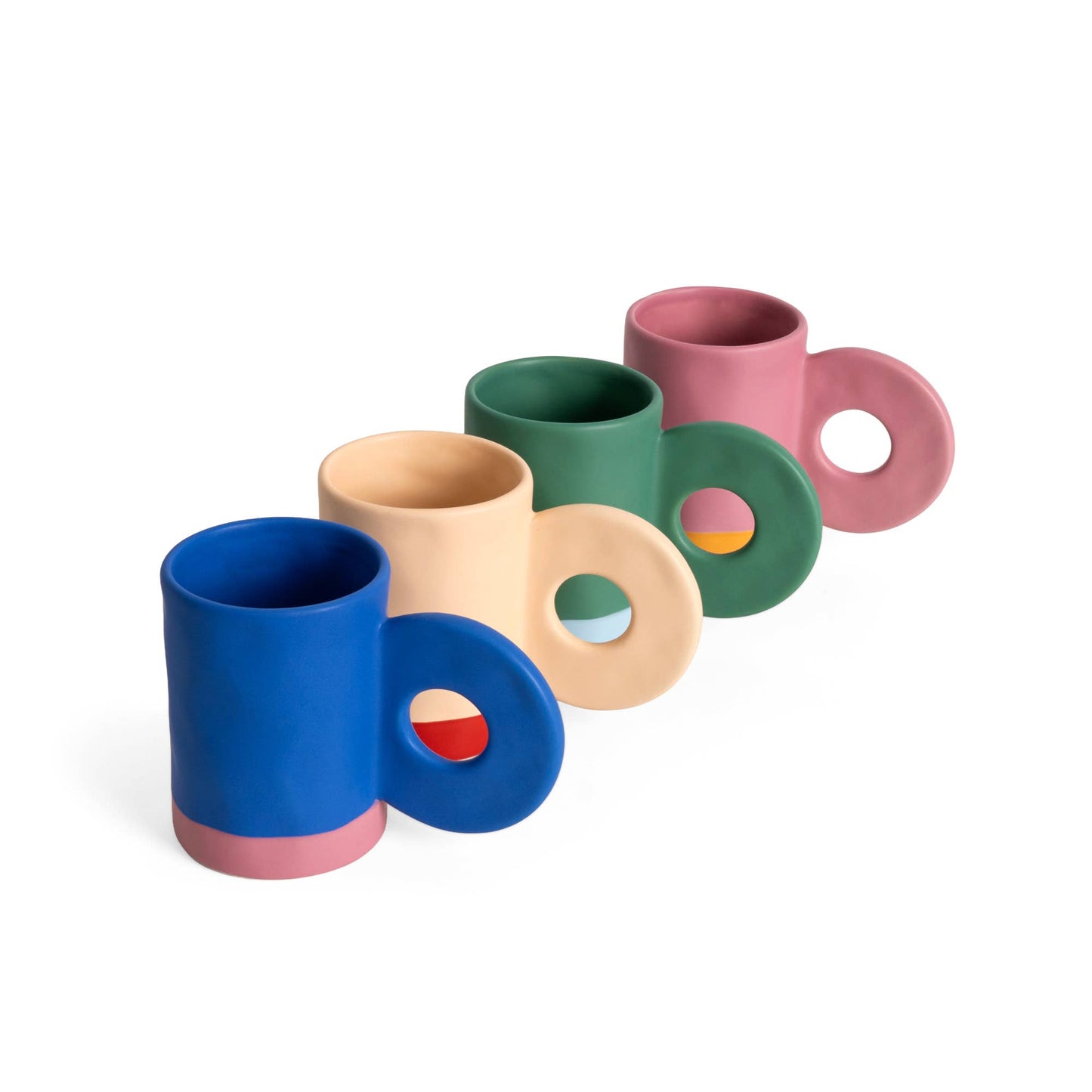 Mug anse ronde - rose/orange