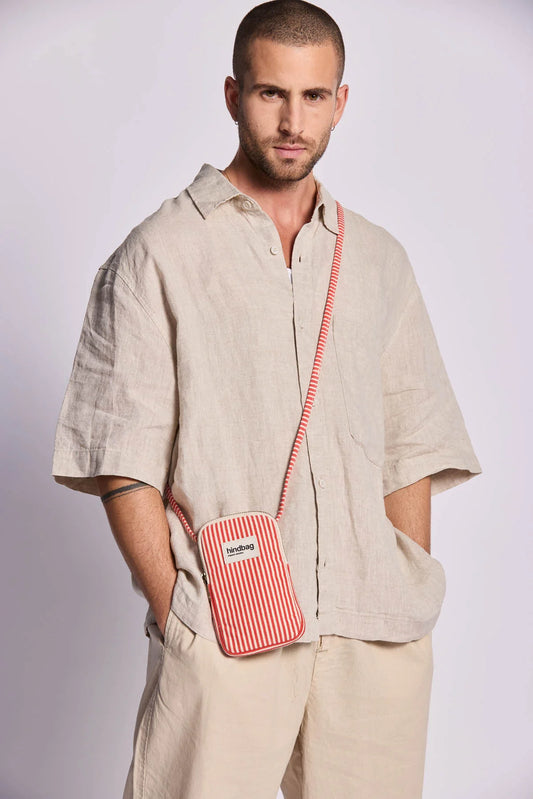 Pochette pour téléphone Bill - Rayures rouge