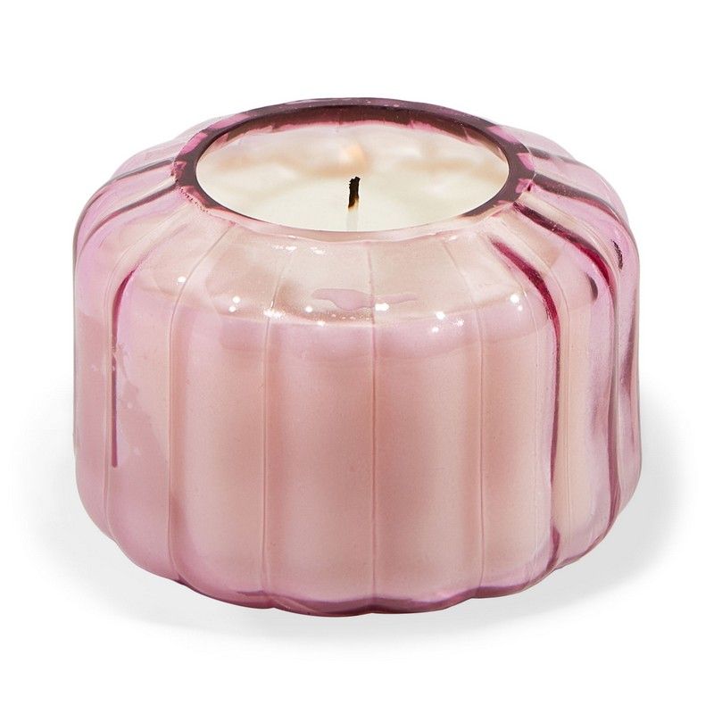 Bougie Verre ondulé 128g - Desert peach