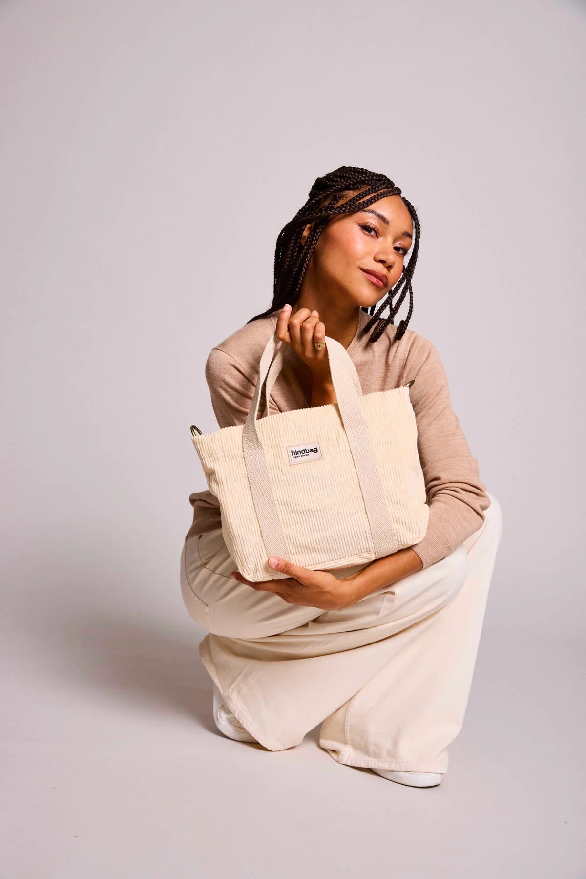 Mini cabas Louise - Velours beige