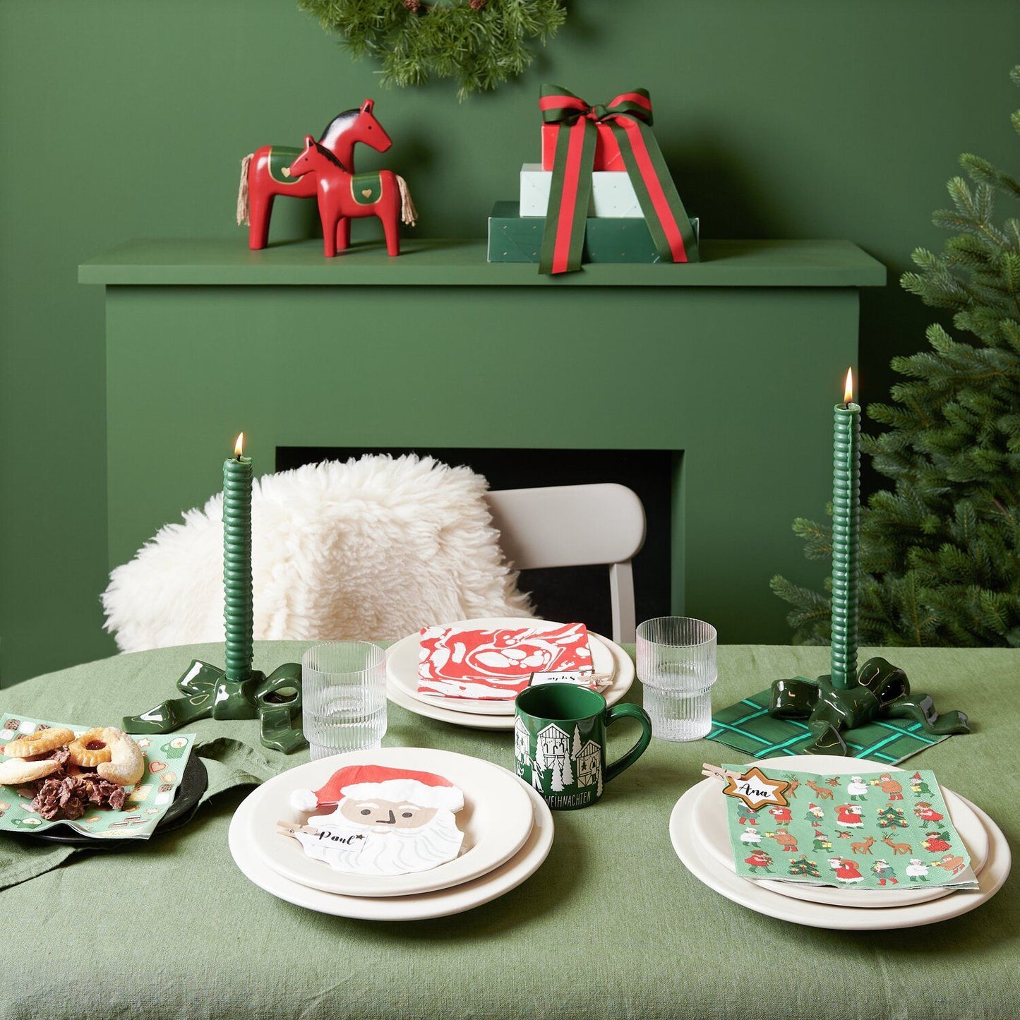 Serviettes en papier personnages de Noël