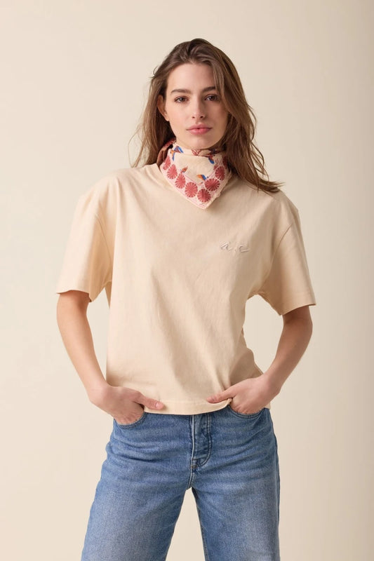 Small foulard Manika - Cerisier macadamia dahlia