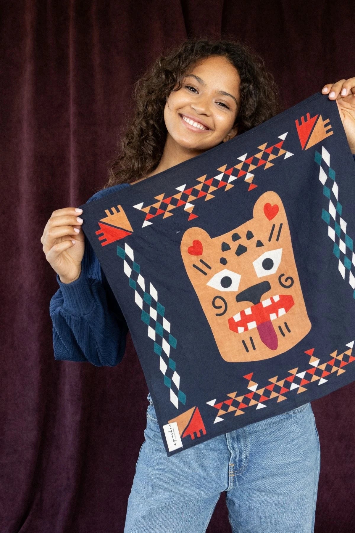 Small foulard Manika Rajah - Navy