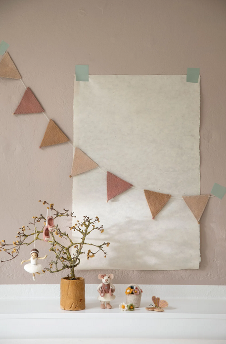 Guirlande de fanions - rose clair