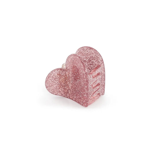 Pince Coeur glitter rose