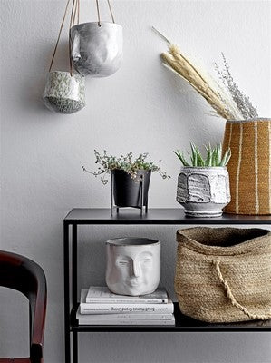 Pot de fleurs blanc visage