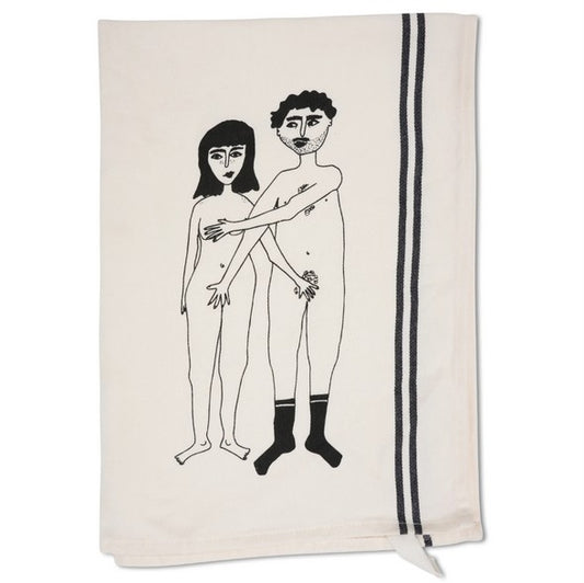 Torchon Couple nu ligné
