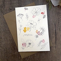 Carte et enveloppe Merci (églantine) — Papillonnage , Lyon