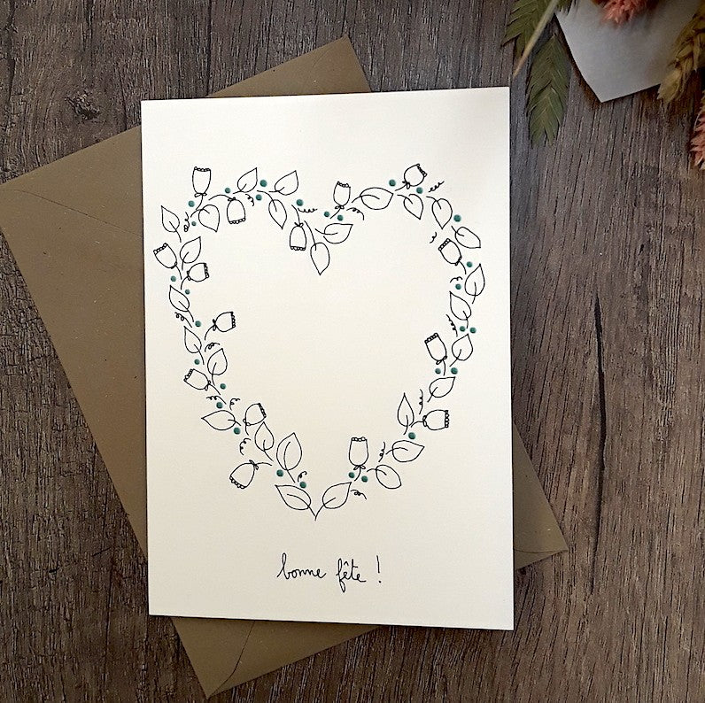 Carte et enveloppe Bonne fete — Papillonnage , Lyon