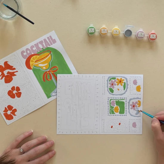 Kit de peinture au numéro 8 cartes - Exotique