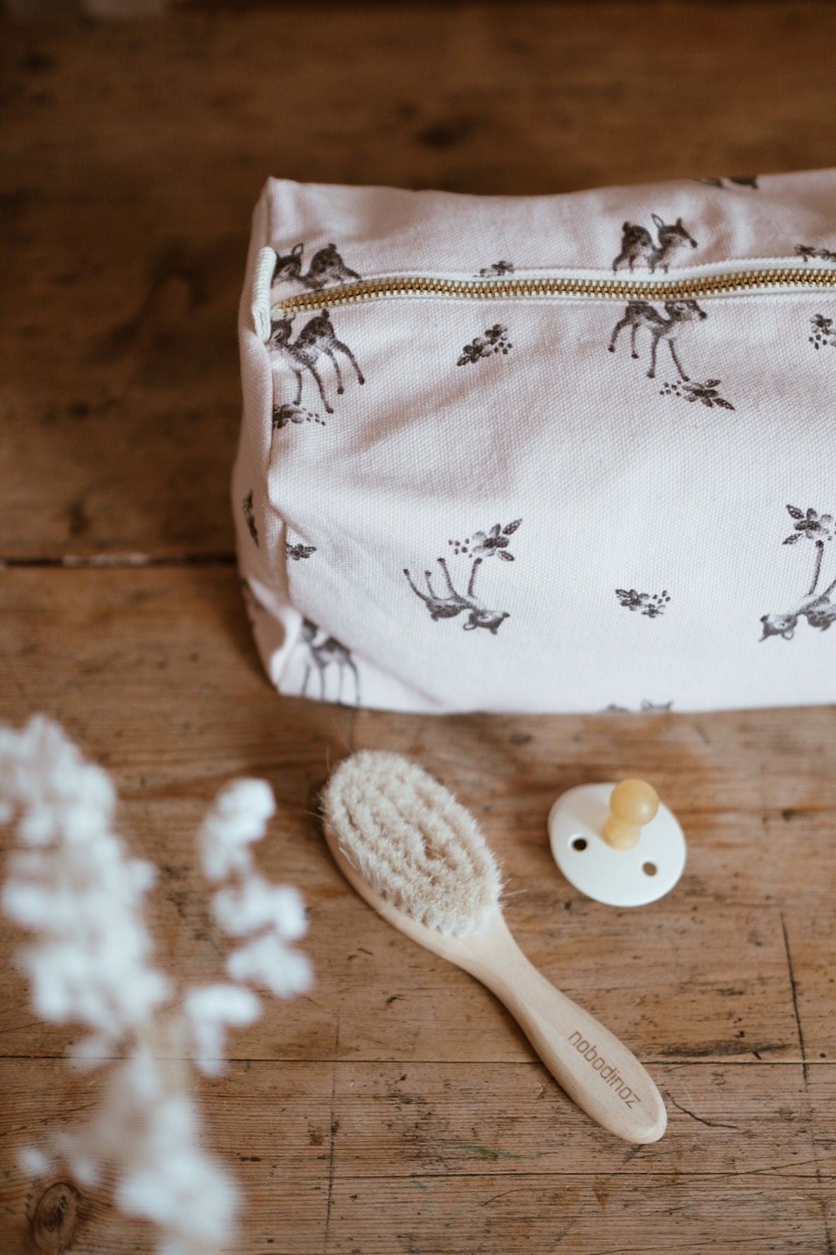 Trousse de toilette imprimé faon - Rose