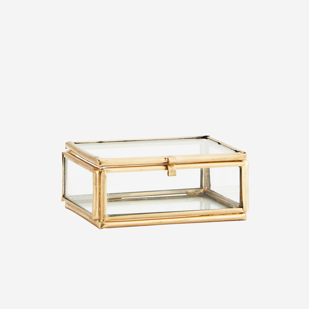 Toute mini boîte rectangulaire doré et verre