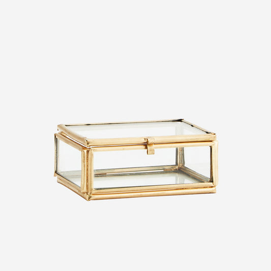 Toute mini boîte rectangulaire doré et verre