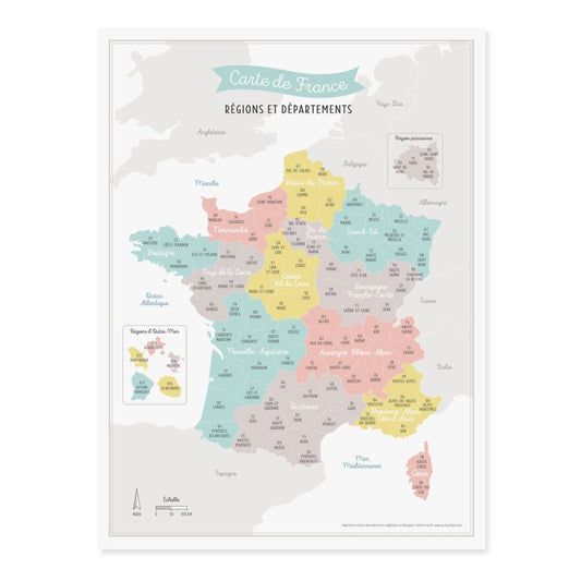 Affiche Carte de France A3