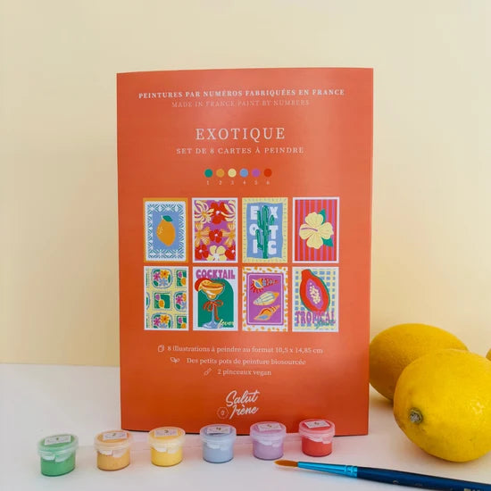 Kit de peinture au numéro 8 cartes - Exotique