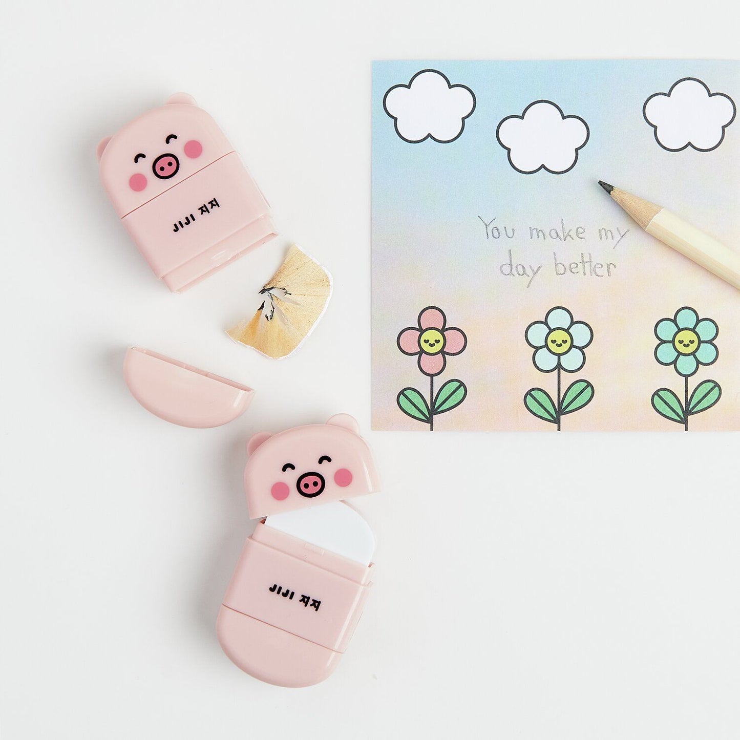 Gomme avec taille-crayon - Cochon — Rico design , Lyon