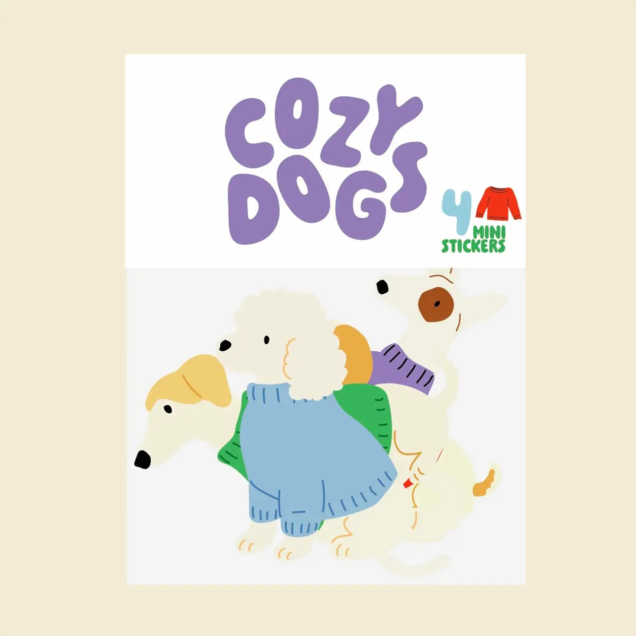 Lot de stickers - Cozy dogs