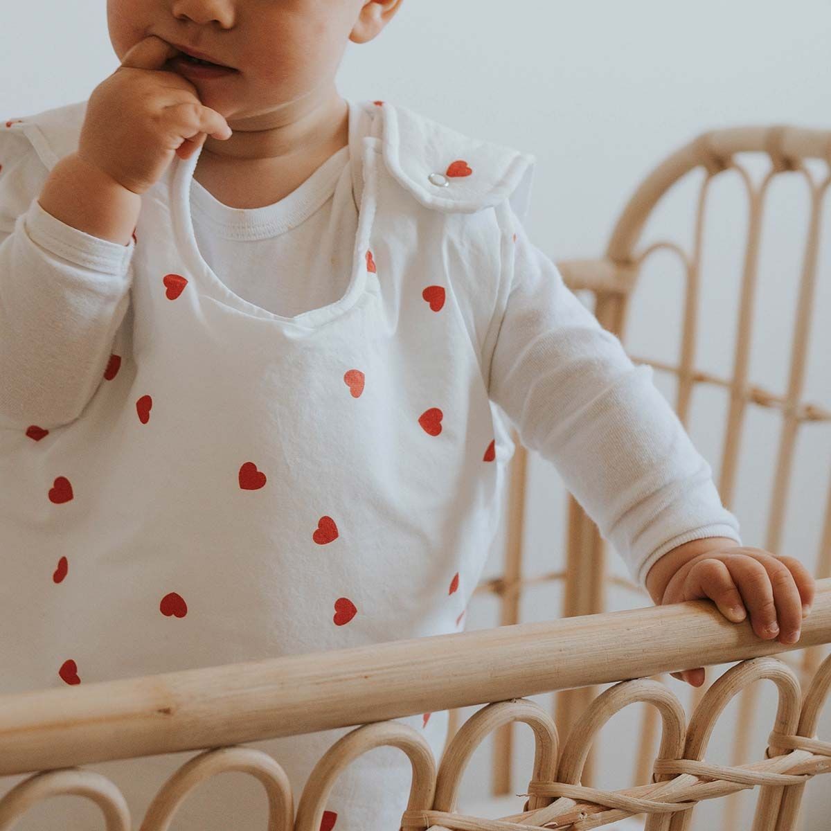 Gigoteuse imprimé coeurs rouges fond ecru 3/18 mois — Rose in April , Lyon