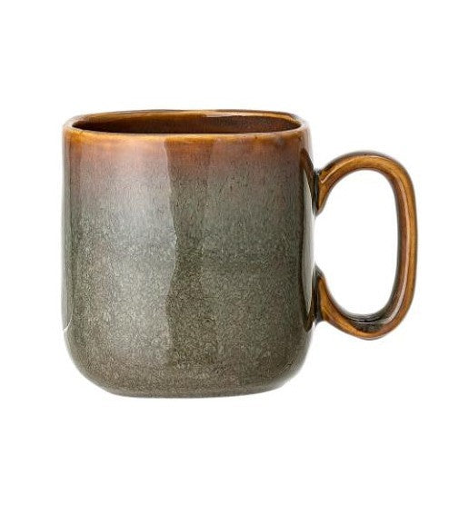 Mug carré en terre cuite Aime - turquoise brun
