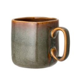 Mug carré en terre cuite Aime - turquoise brun