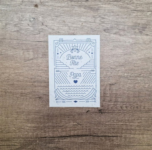 Carte à planter Papa blue line