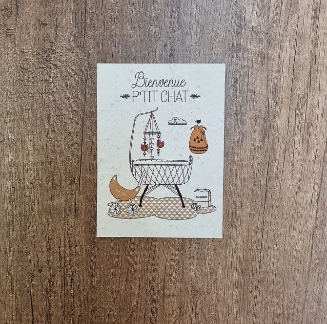 Carte à planter bienvenue chat — Créabisontine , Lyon