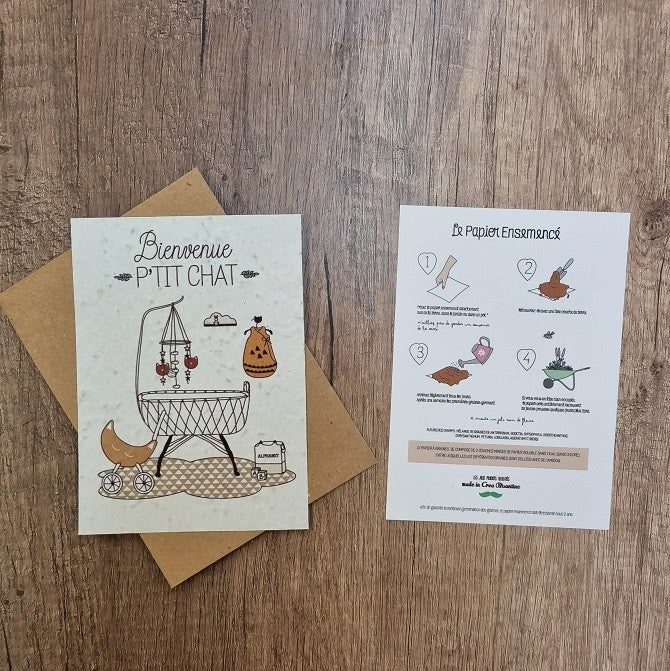 Carte à planter bienvenue chat — Créabisontine , Lyon