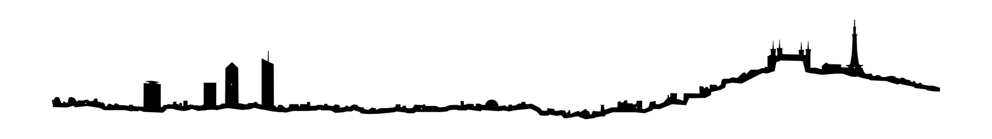 Silhouette de Lyon noir - Grand format