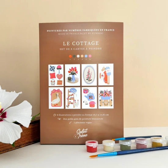 Kit de peinture au numéro 8 cartes - Le cottage