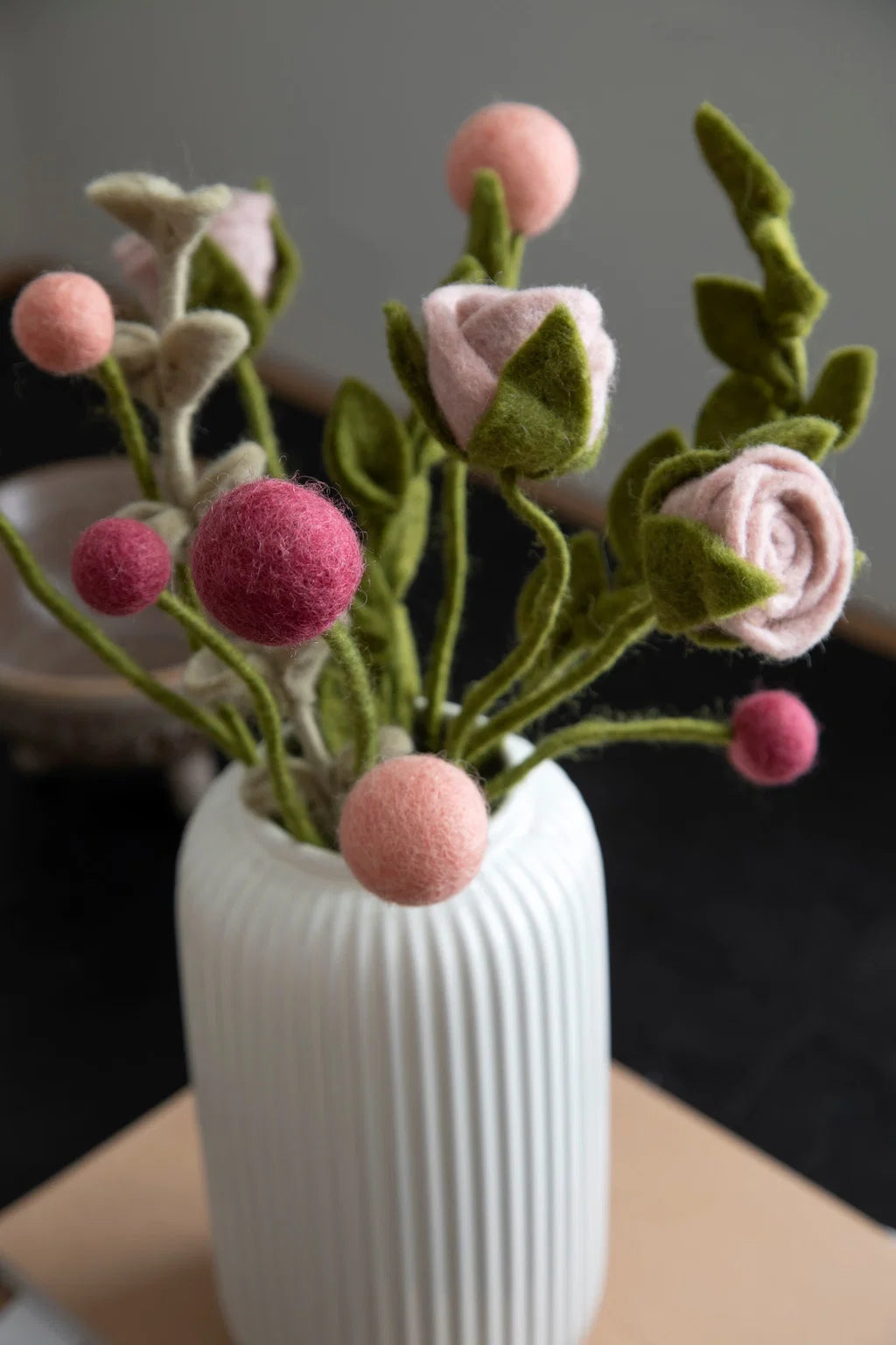 Branche de feuillage rond - Beige