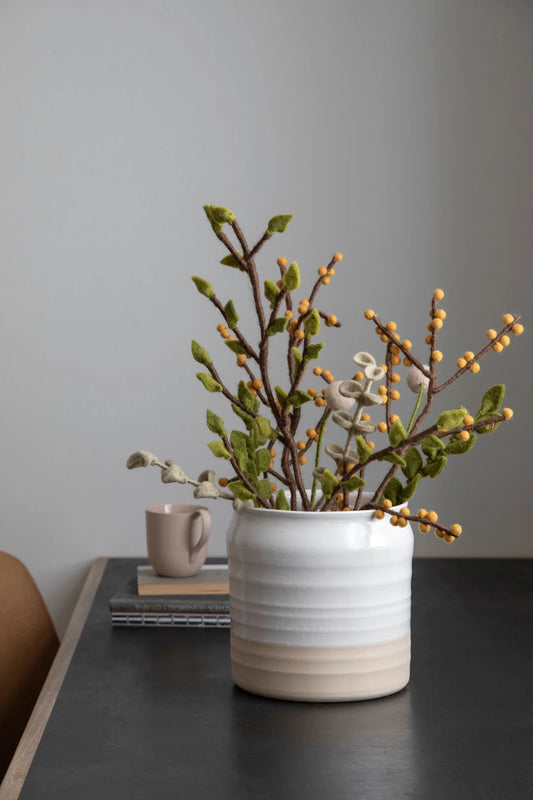Branche de feuillage rond - Beige