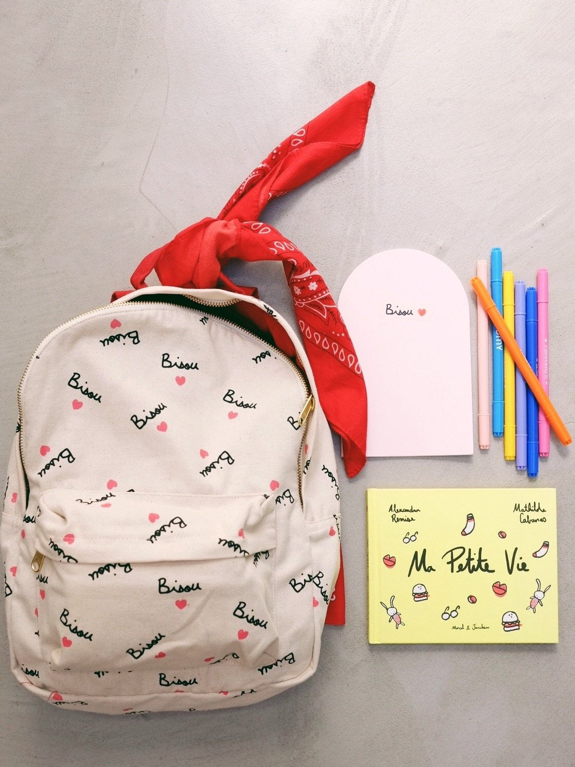 Petit sac-à-dos Bisou rouge