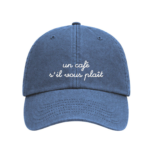 Casquette Un café s'il vous plait - Bleu