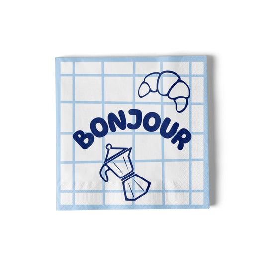 Pack de 20 serviettes en papier - Bonjour
