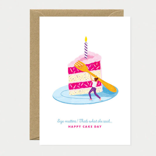 Carte Size matters cake