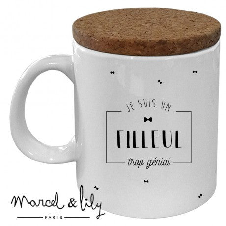 Mug avec couvercle Filleul trop génial