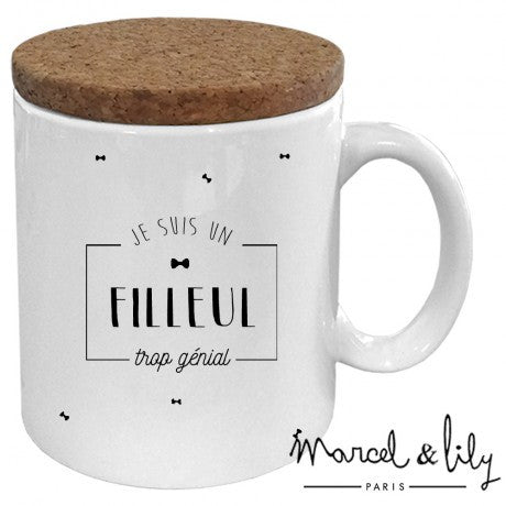 Mug avec couvercle Filleul trop génial