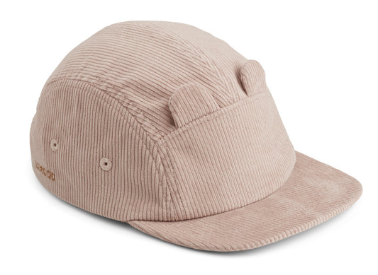 Casquette Mr bear rose velours - 3/4 ans