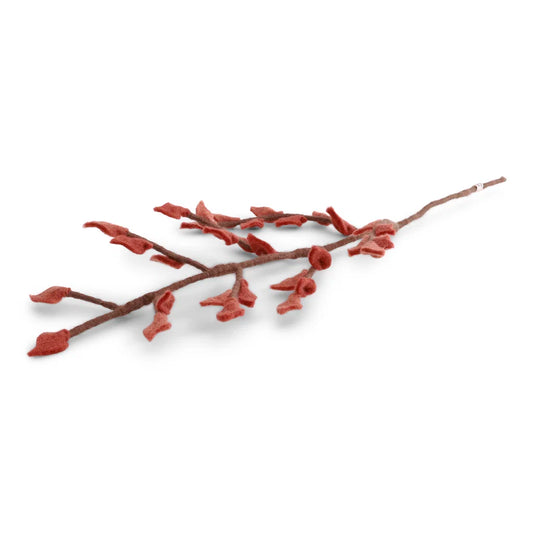 Branche avec des feuilles rouge rouille