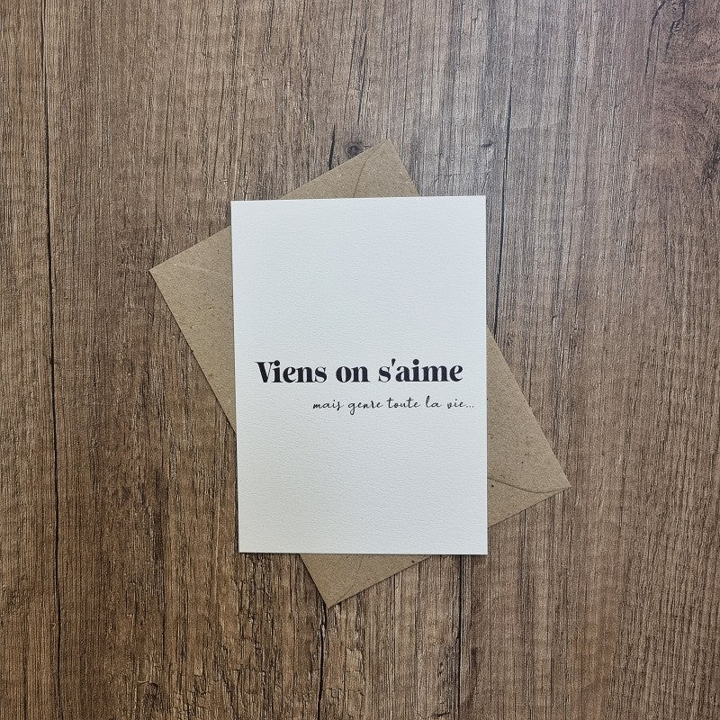 Carte papier Viens on s'aime - petite police
