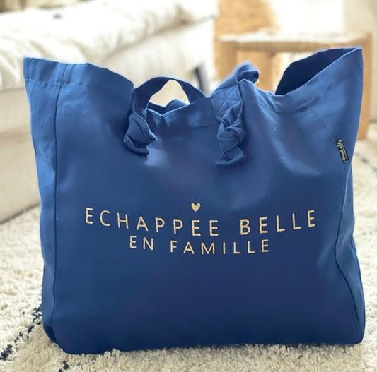 Cabas Lily bleu marine Echappée belle en famille