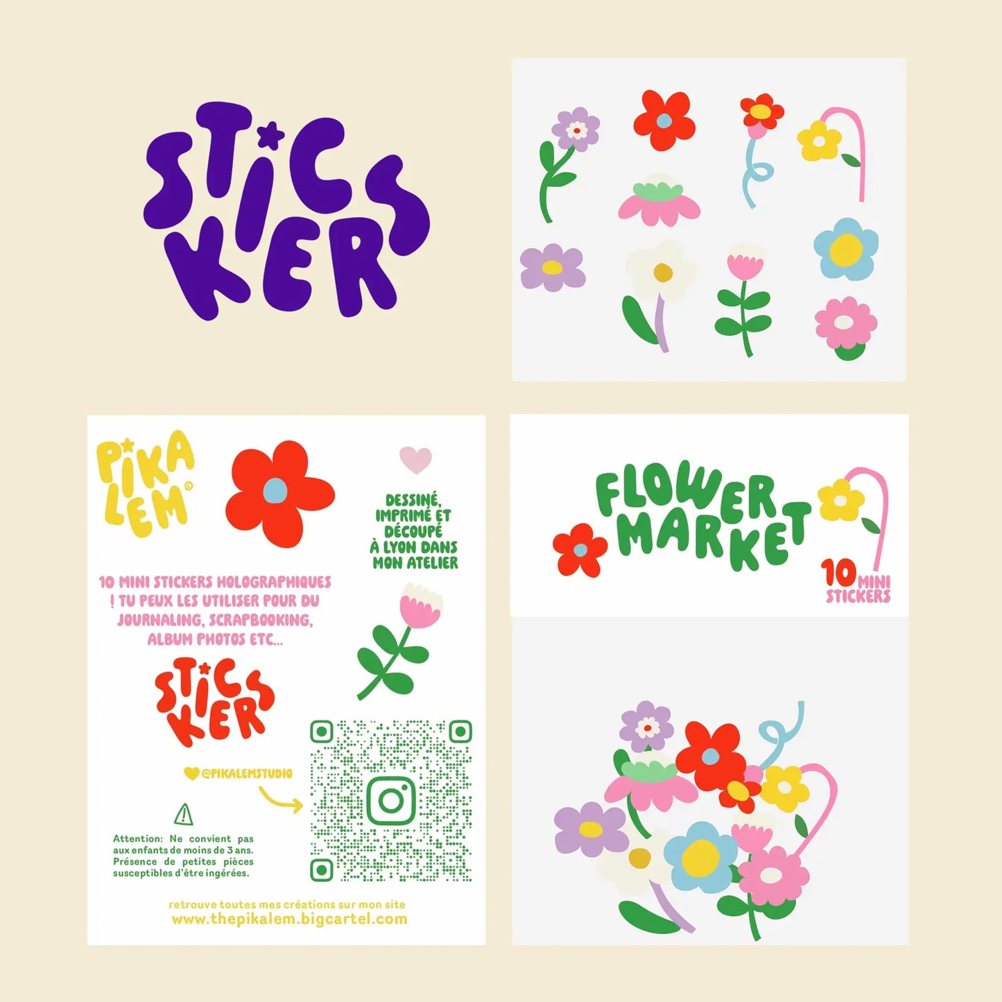 Lot de stickers - Flower market