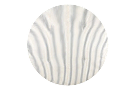 Tapis de jeu rond Fluffy - Rayé bleu/naturel