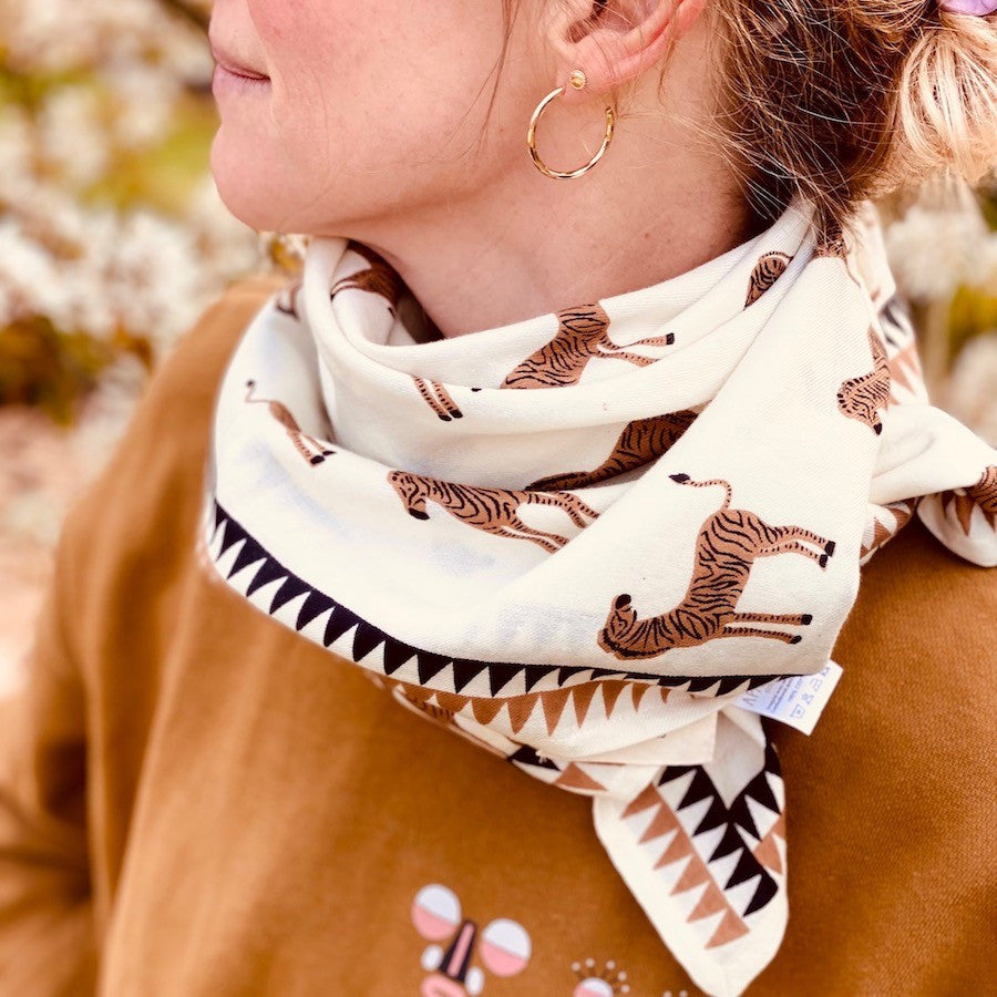 Big foulard Zèbres - Chocolat coco